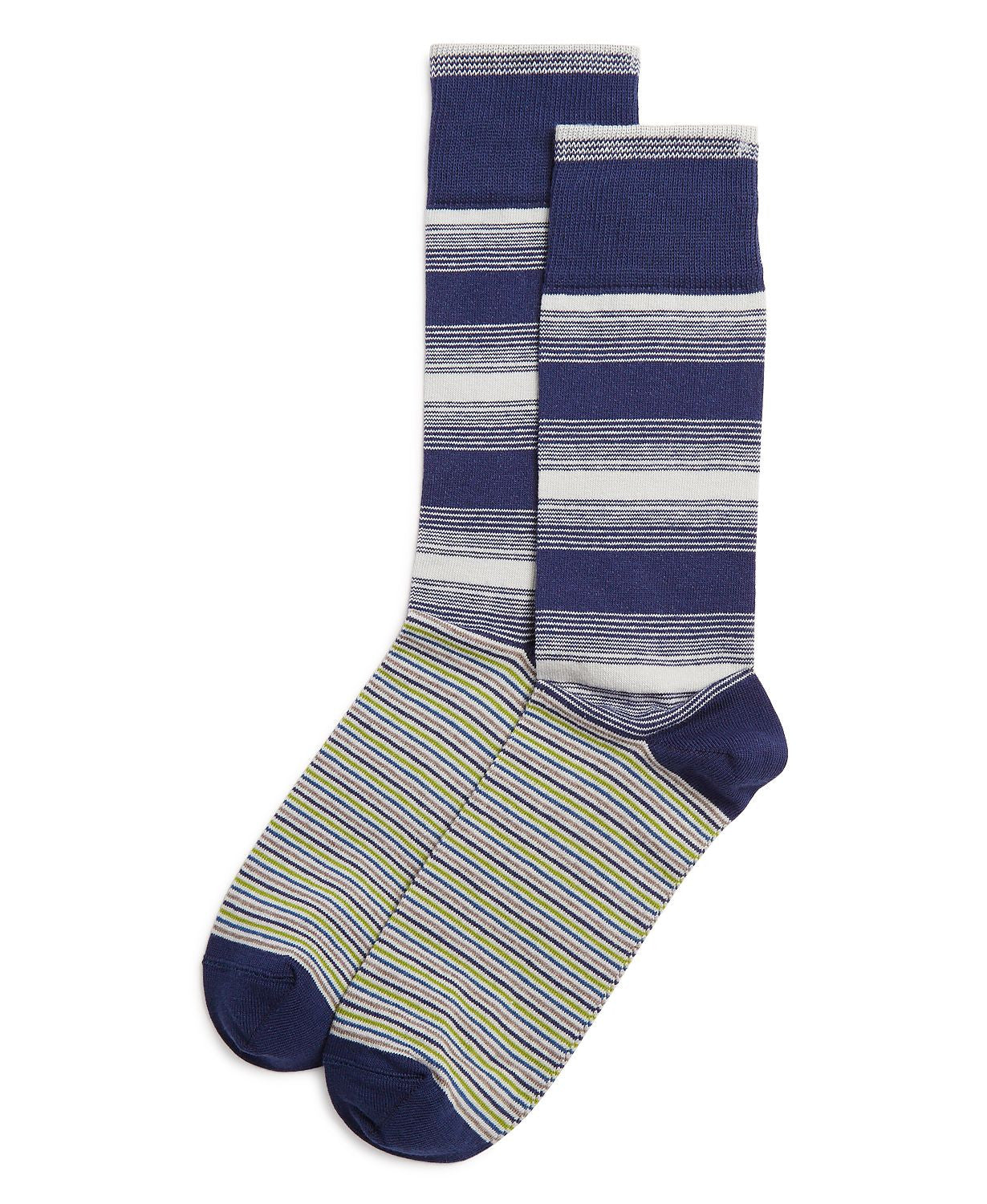 The Men's Store Dual Stripe Socks Navy/green
