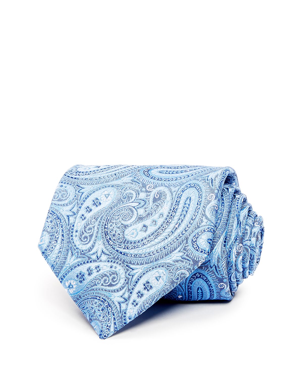 The Men's Store Exploded Paisley Classic Tie Light Blue