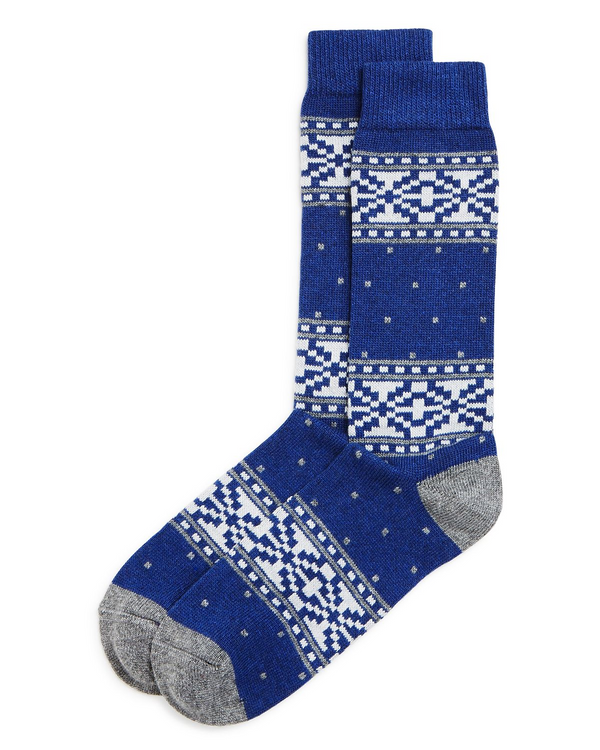 The Men's Store Fair-isle Dotted Socks Teal