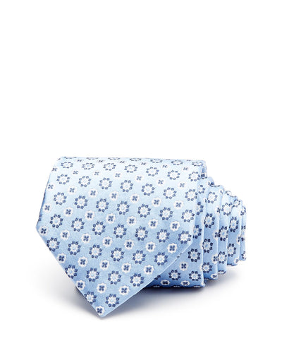 The Men's Store Floral Medallion Classic Tie Light Blue