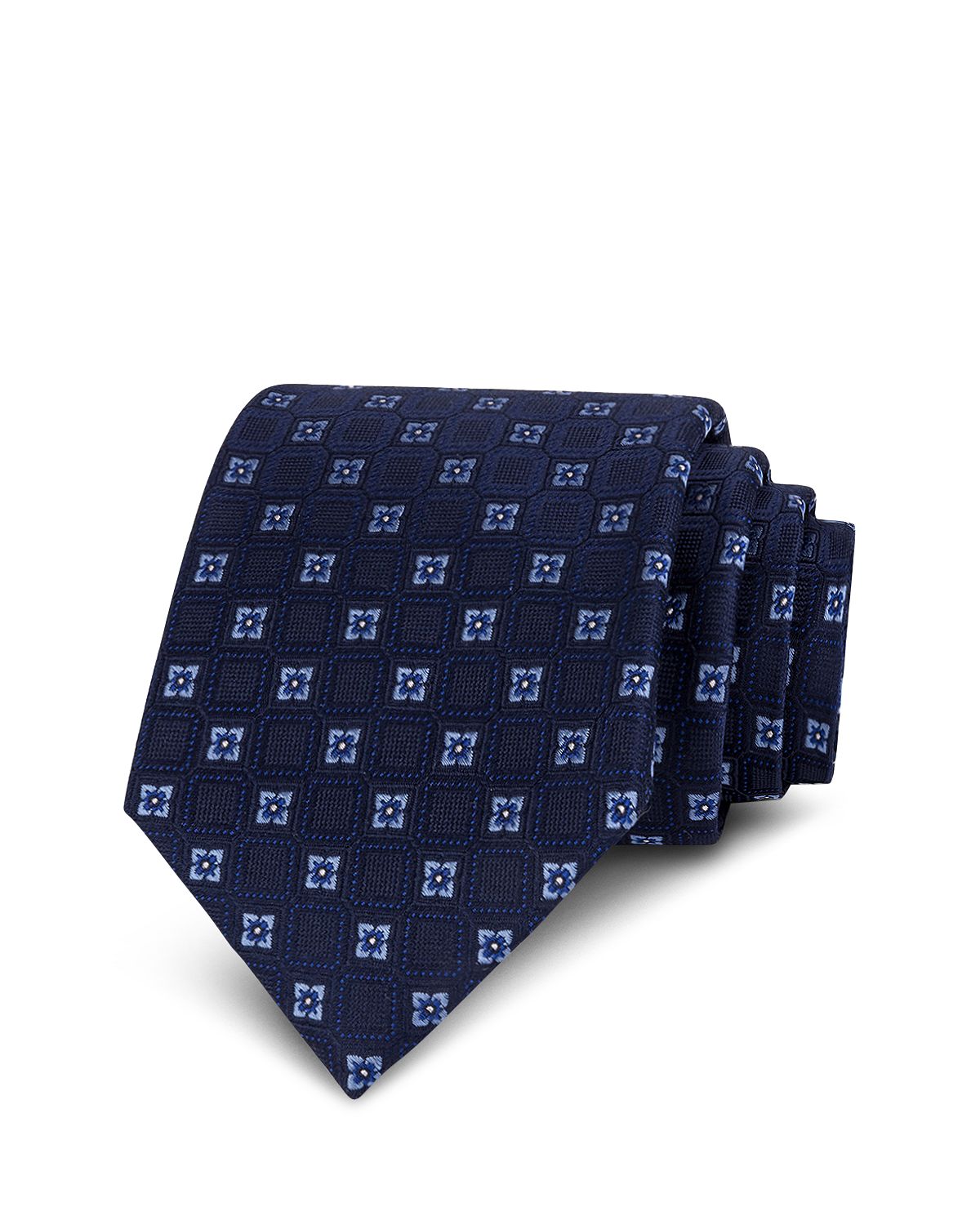 The Men's Store Floral Silk Classic Tie Navy