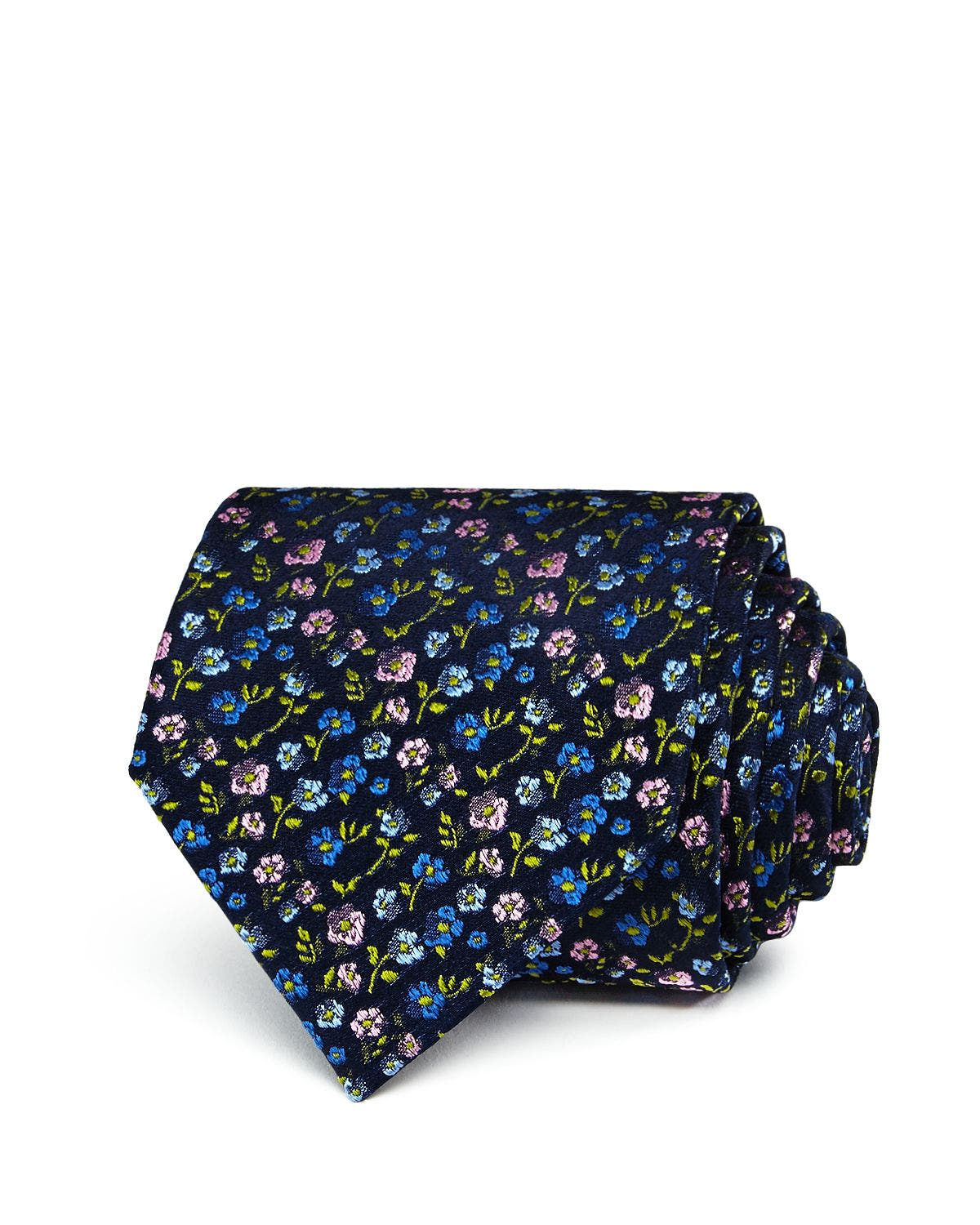 The Men's Store Floral Vines Classic Tie Navy/Blue