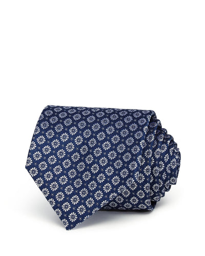 The Men's Store Florette Medallion Neat Silk Classic Tie Blue