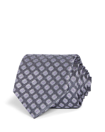The Men's Store Florette Woven Silk Classic Tie Charcoal