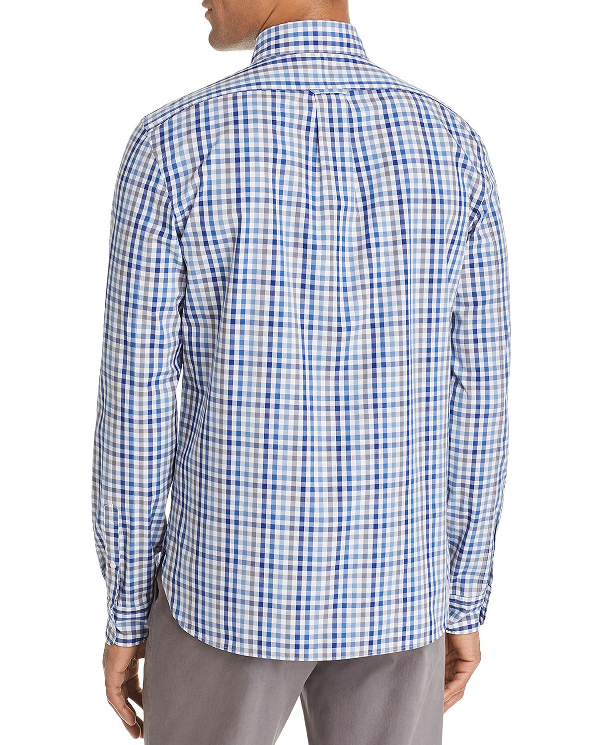 The Men's Store Four-color Check-print Classic Fit Shirt Slate Blue
