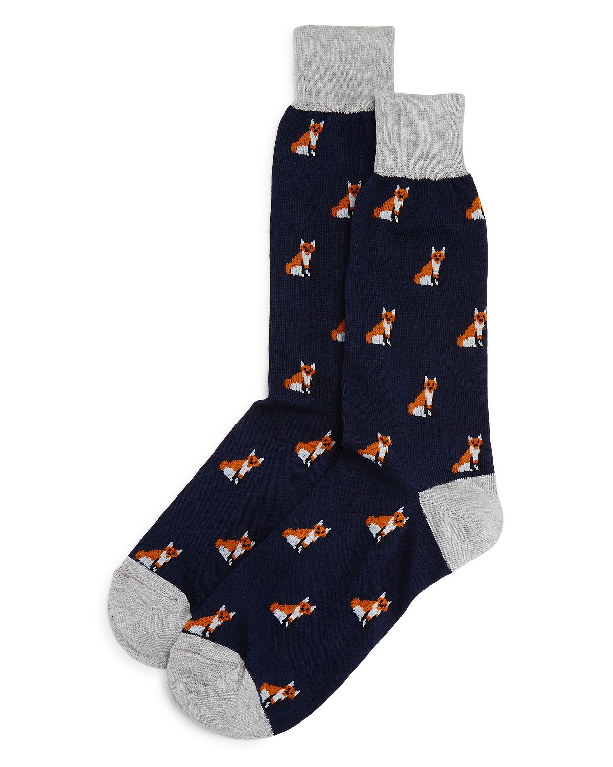 The Men's Store Fox Pattern Socks Navy