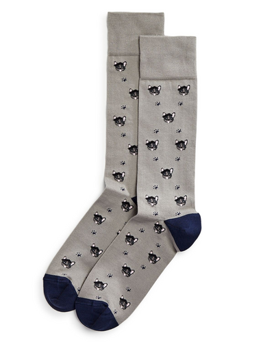The Men's Store Frenchie Dogs Socks Gray