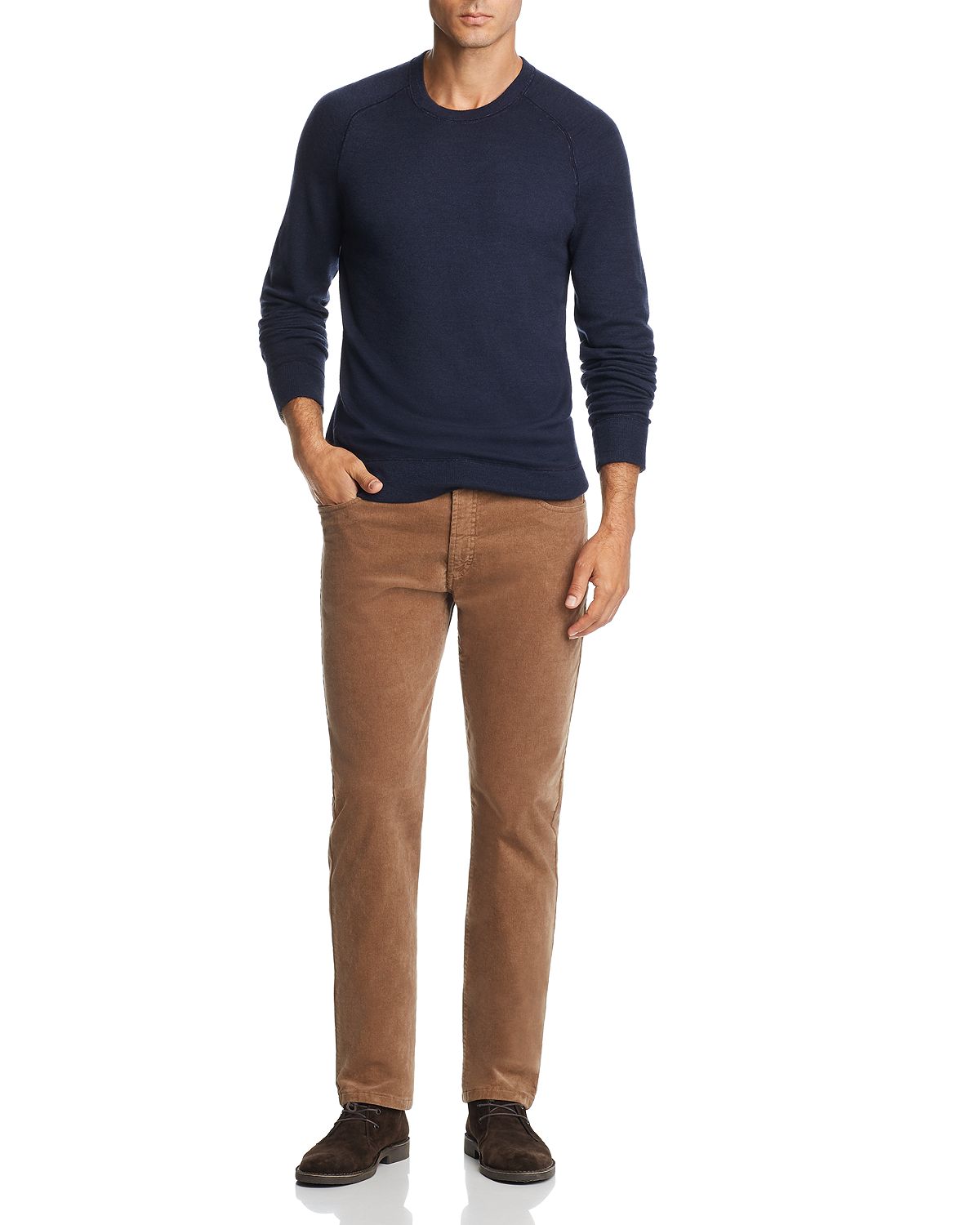 The Men's Store Garment-dyed Cashmere Sweater Blue