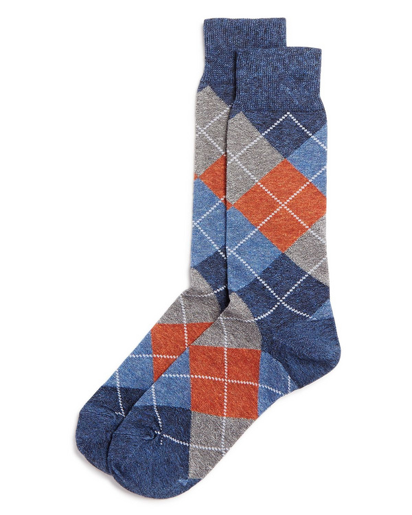The Men's Store Genova Argyle Socks Navy