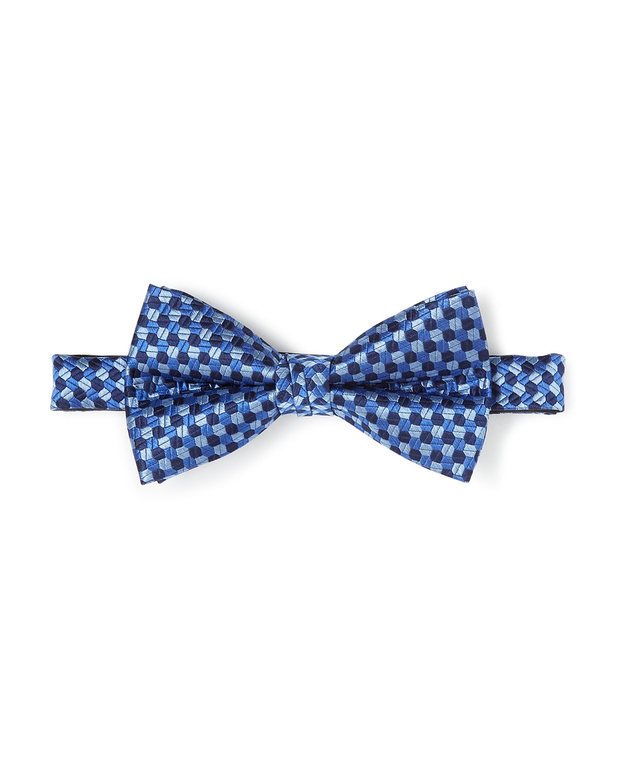 The Men's Store Geometric Silk Bow Tie Blue