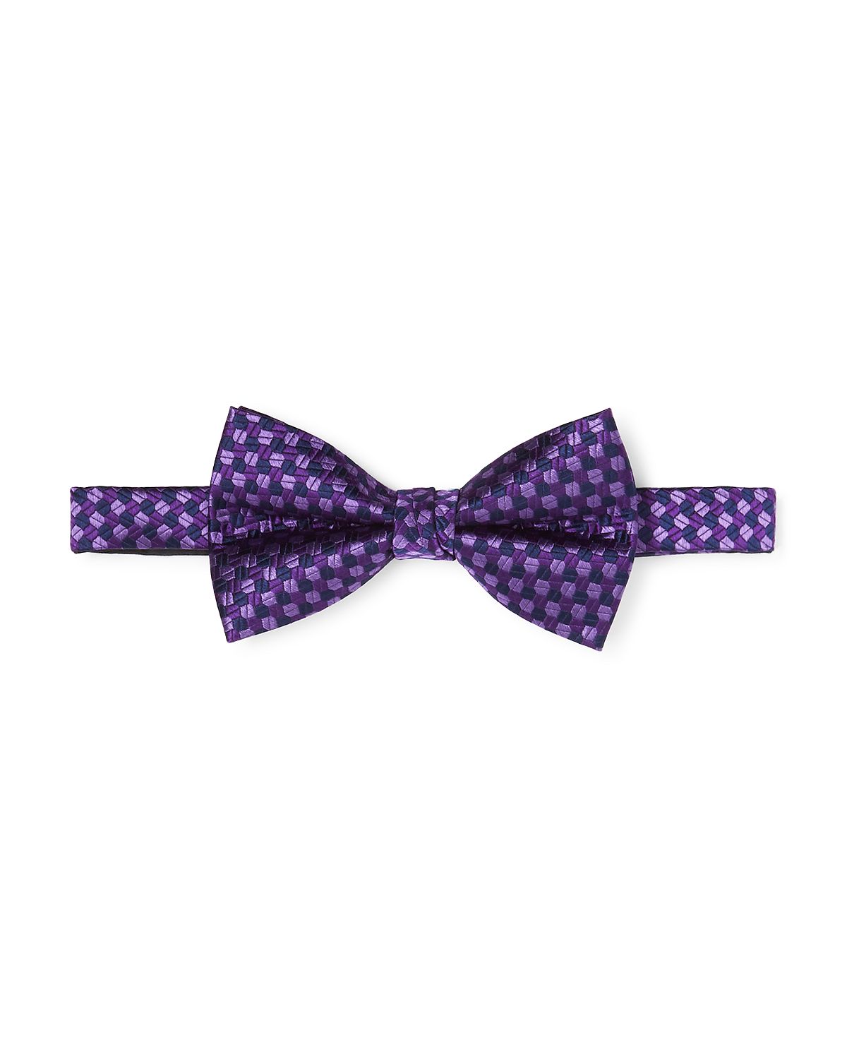 The Men's Store Geometric Silk Bow Tie Purple