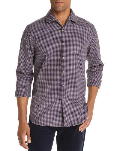 The Men's Store Gingham Classic Fit Shirt Gray