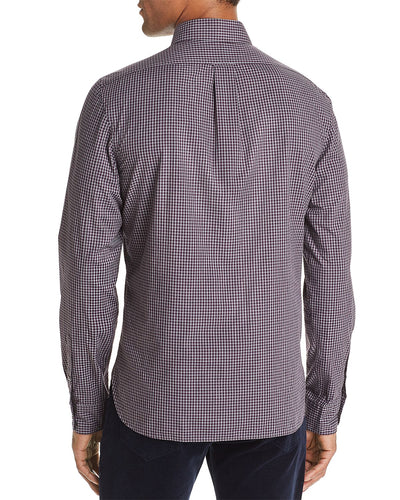 The Men's Store Gingham Classic Fit Shirt Gray