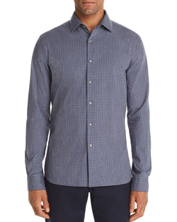 The Men's Store Gingham Classic Fit Shirt Navy thumbnail 1