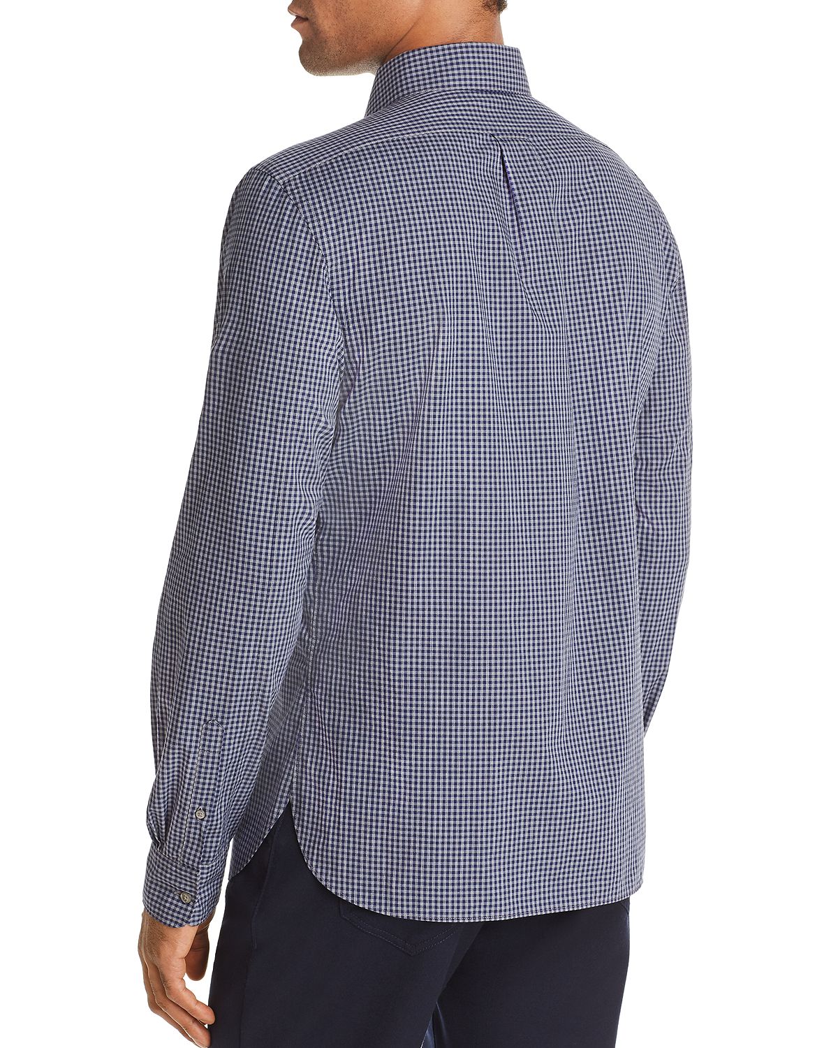 The Men's Store Gingham Classic Fit Shirt Navy