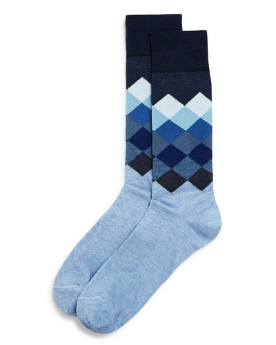The Men's Store Gradient Diamond Socks Denim