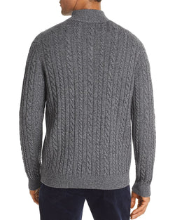 The Men's Store Half-button Cable Sweater Gray Navy Twist thumbnail 2