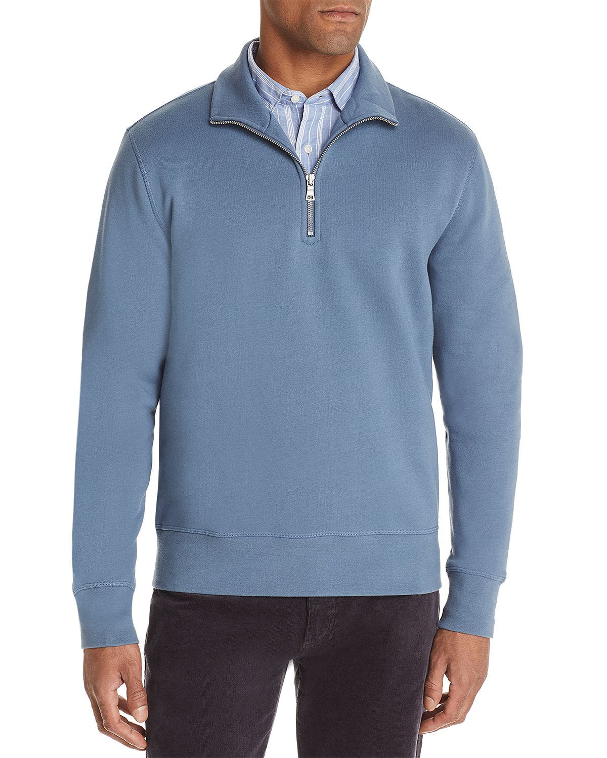 The Men's Store Half-zip Fleece Sweatshirt Blue Slate
