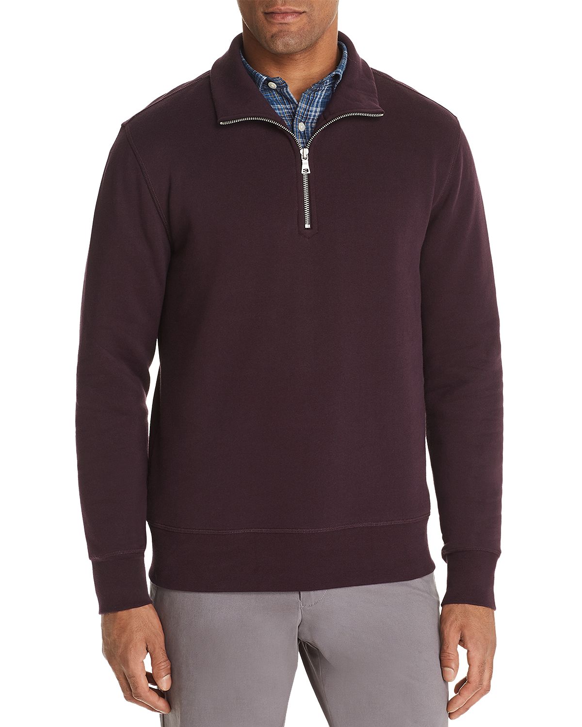 The Men's Store Half-zip Fleece Sweatshirt Raisin