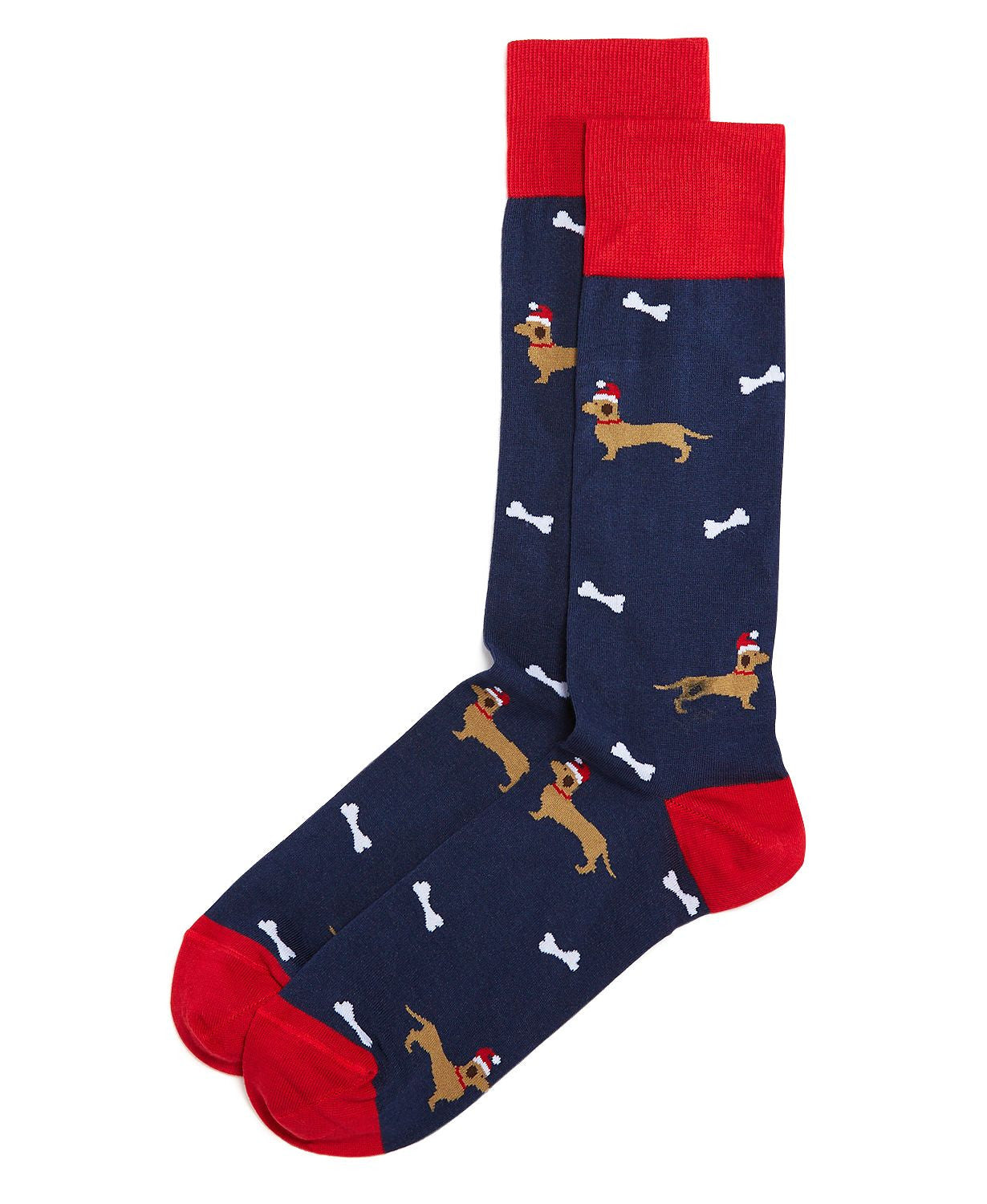 The Men's Store Holiday Dog & Bones Socks Fire Red