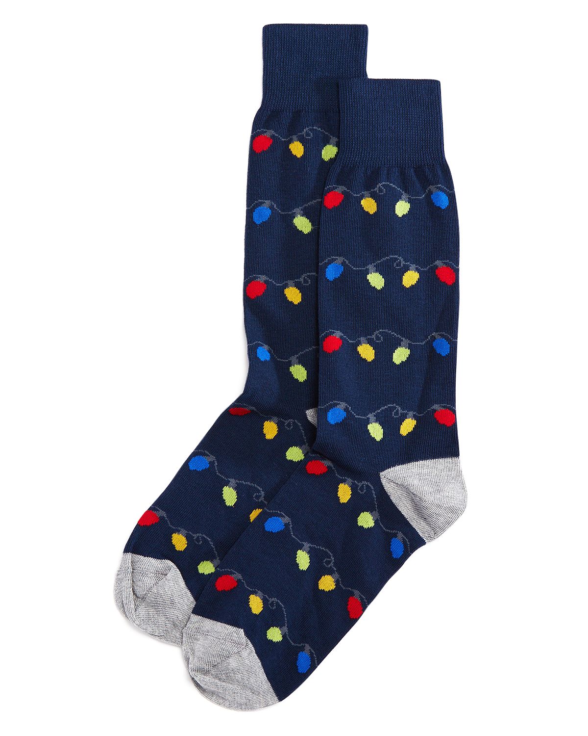 The Men's Store Holiday Lights Socks Navy