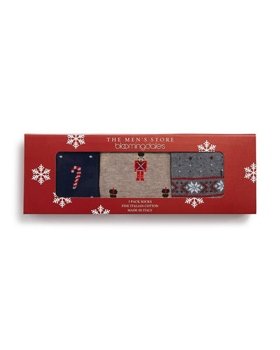The Men's Store Holiday Socks Gift Box Pack Of 3 Multi