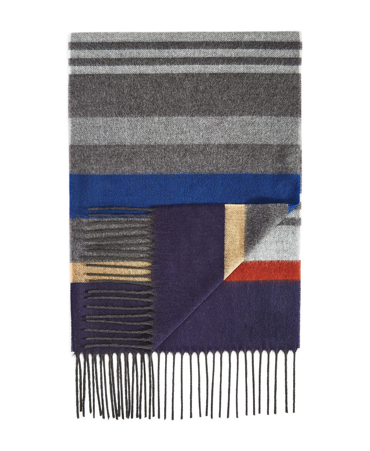 The Men's Store Horizontal Stripe Scarf Navy Multi