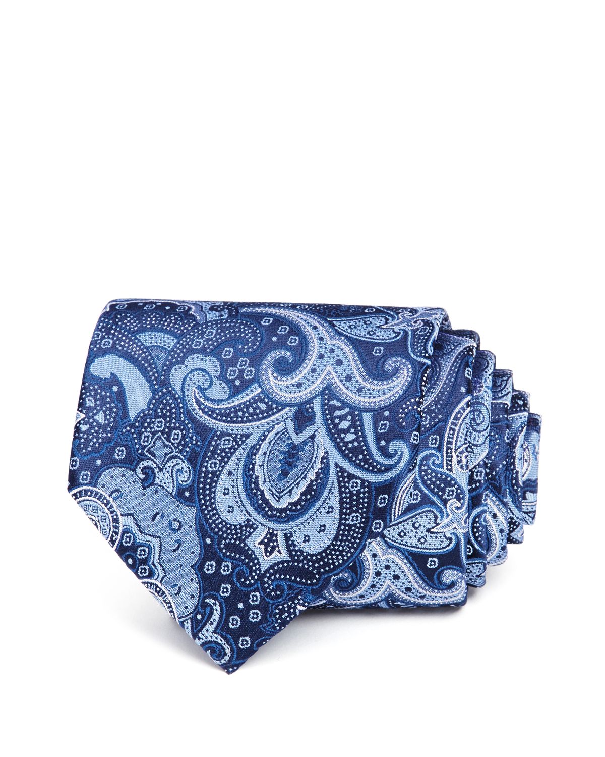 The Men's Store Large Paisley Classic Tie Navy/Blue