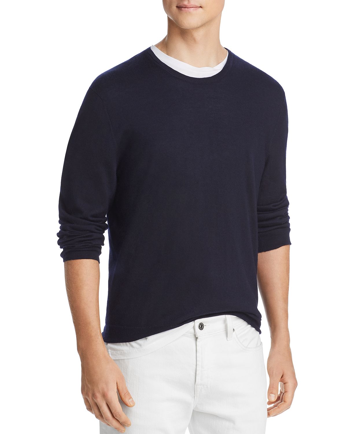 The Men's Store Lightweight Cashmere Crewneck Sweater Navy