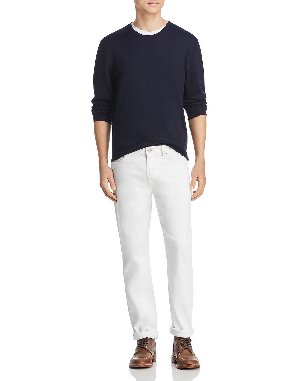 The Men's Store Lightweight Cashmere Crewneck Sweater Navy