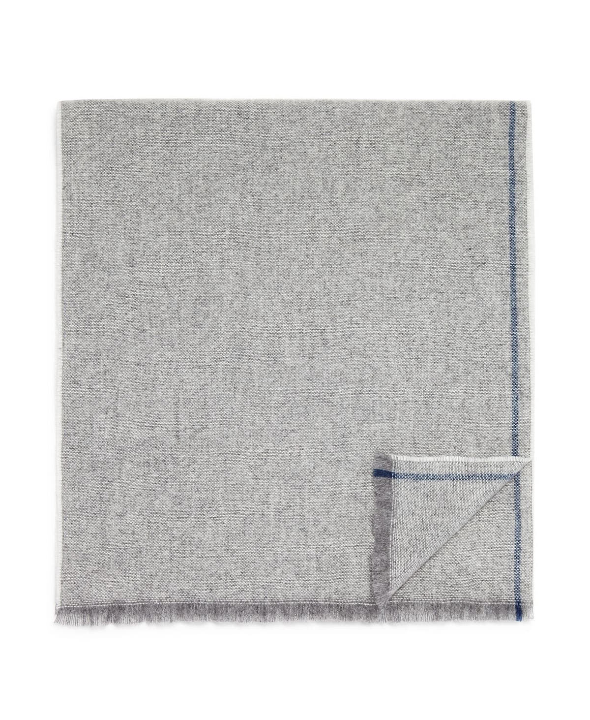 The Men's Store Lightweight Solid Border Scarf Light Gray