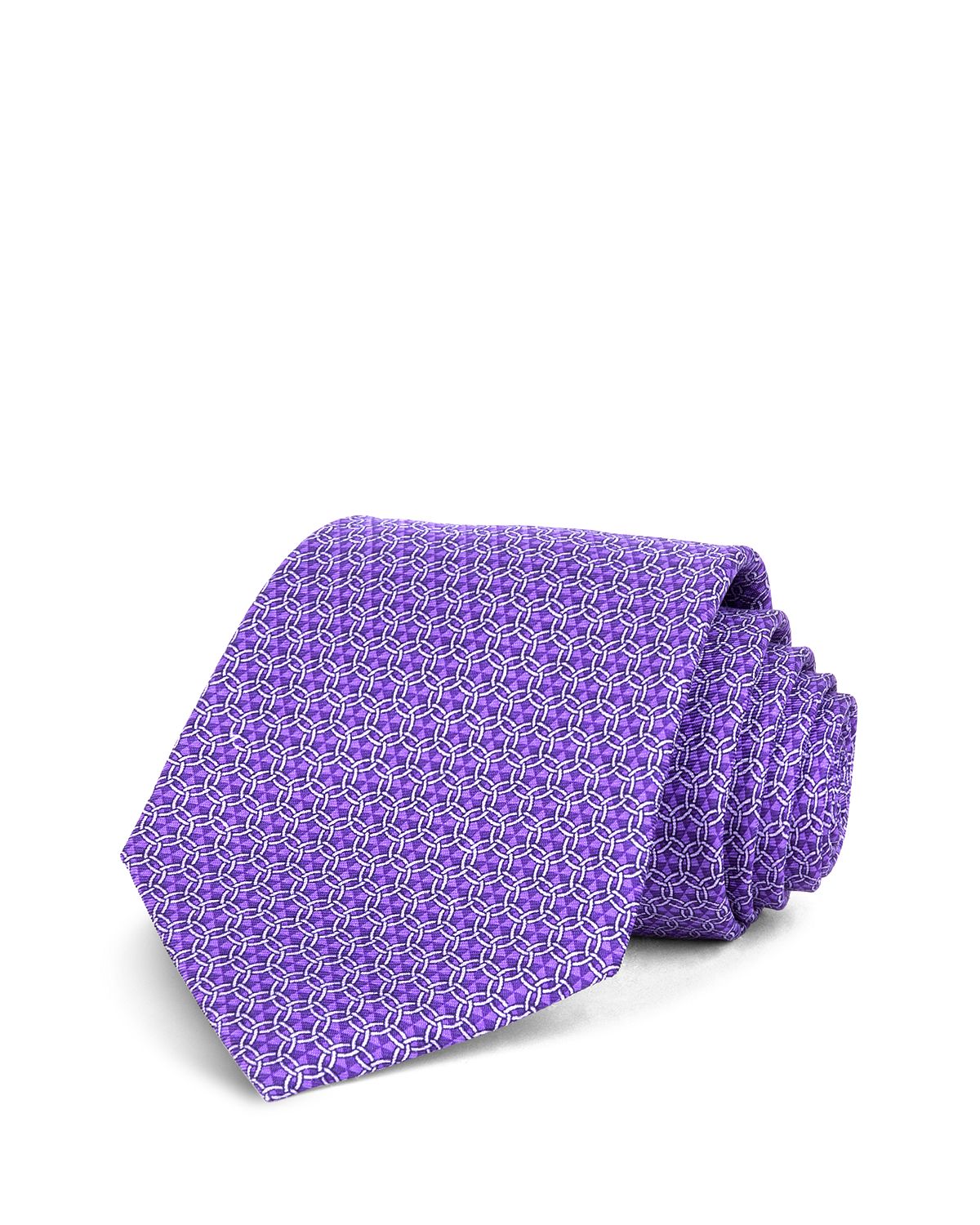 The Men's Store Linked Circle Silk Classic Tie Purple