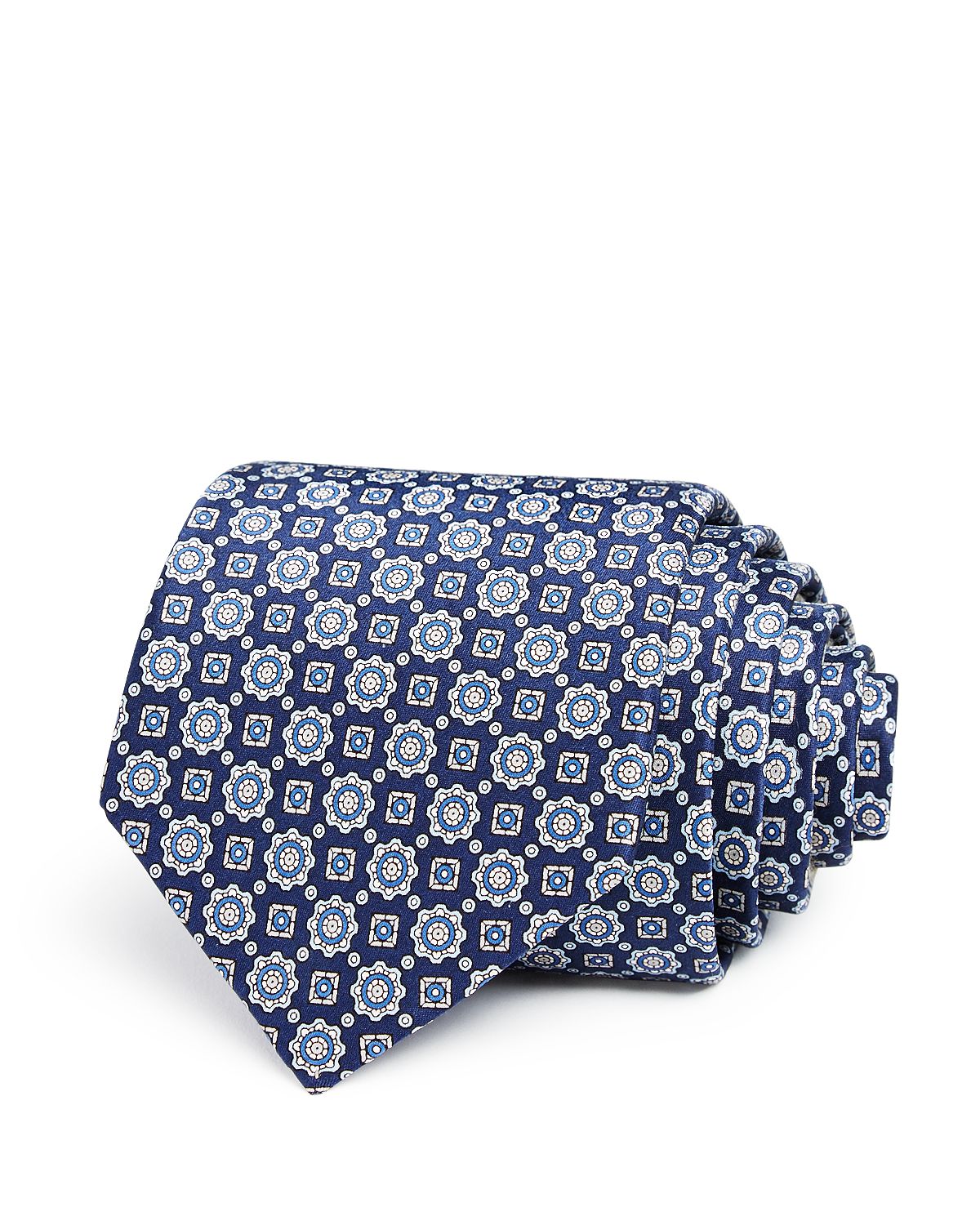 The Men's Store Medallion Classic Tie Navy/Blue
