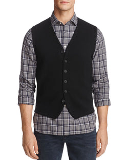 The Men's Store Merino Wool Vest Black thumbnail 1