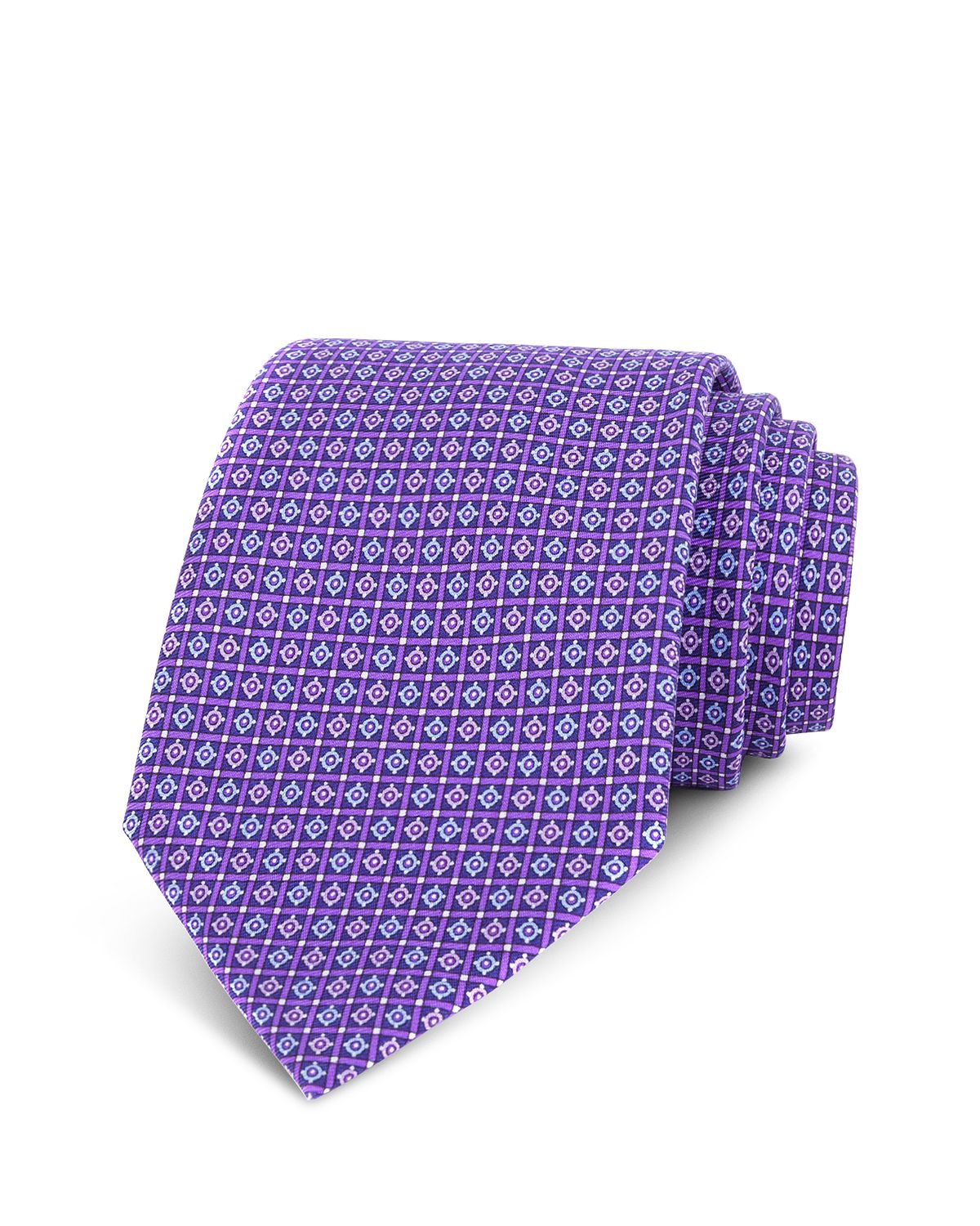 The Men's Store Micro-circle Silk Classic Tie Purple