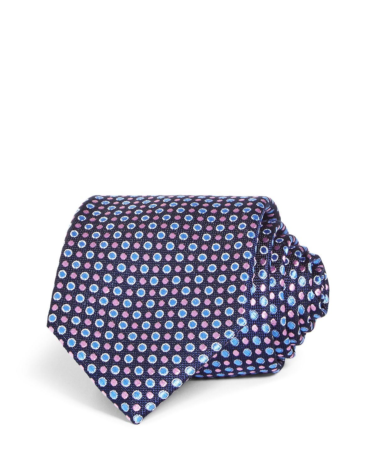 The Men's Store Multi Dot Silk Classic Tie Navy