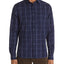 The Men's Store Oversized-check-print Classic Fit Shirt Navy