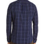 The Men's Store Oversized-check-print Classic Fit Shirt Navy