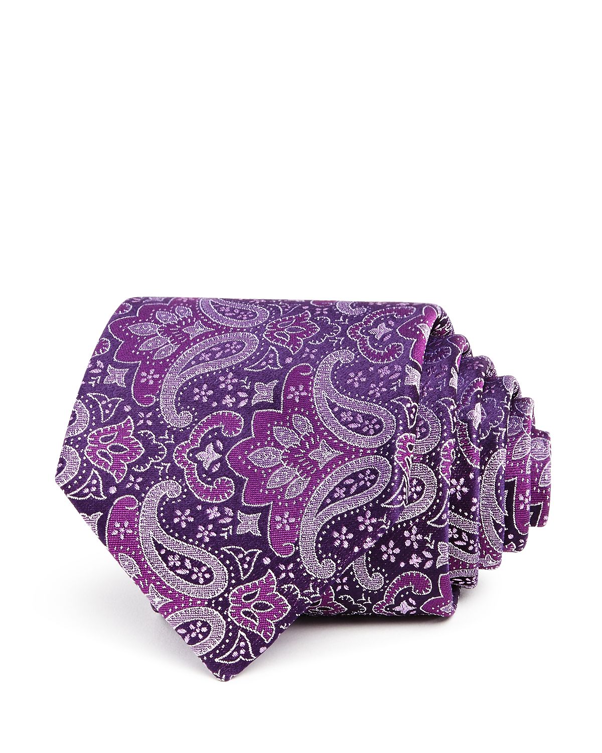 The Men's Store Paisley Silk Classic Tie Purple