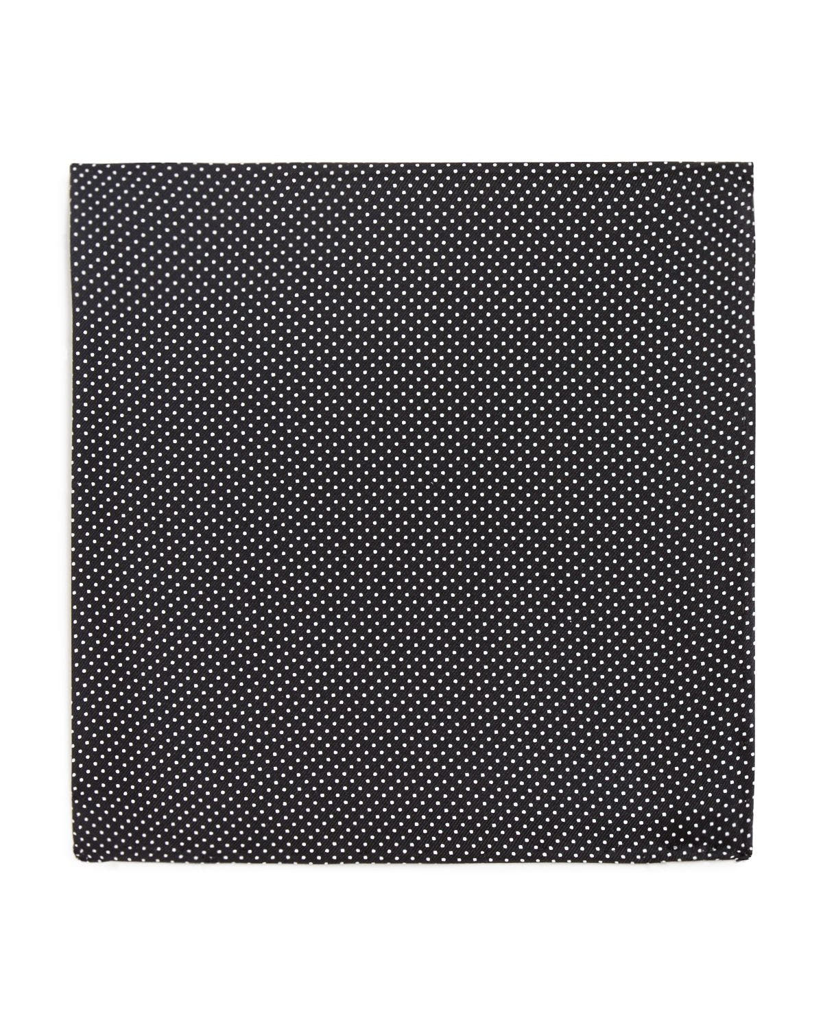 The Men's Store Pindot Pocket Square Black