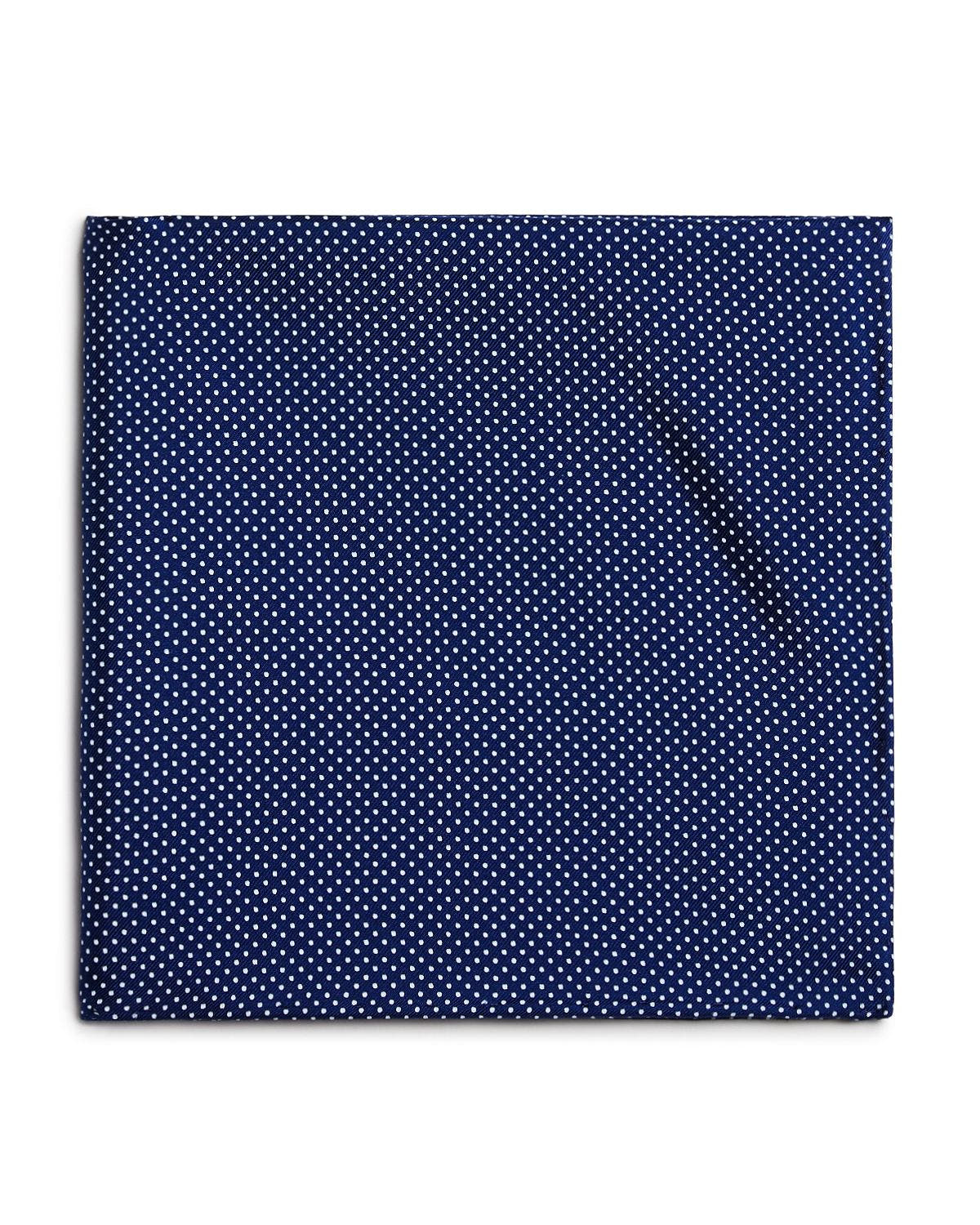 The Men's Store Pindot Pocket Square Navy/White