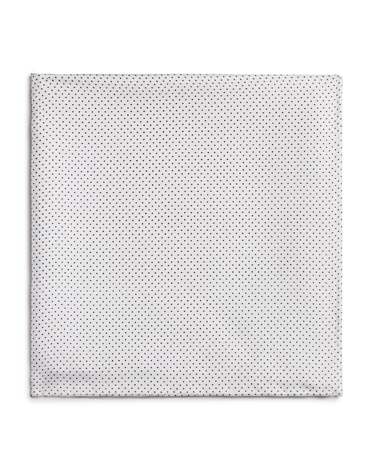 The Men's Store Pindot Pocket Square White/Black