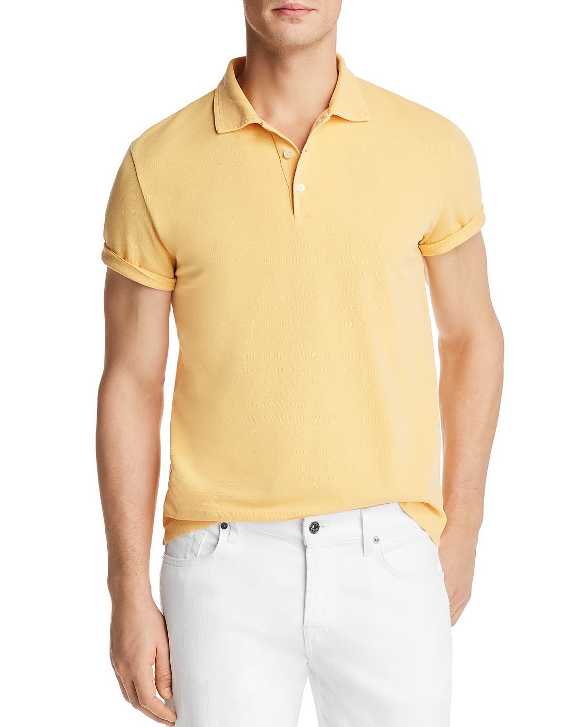 The Men's Store Piqu Short Sleeve Polo Shirt Burnt Gold