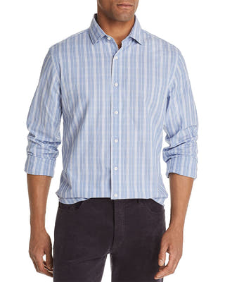 The Men's Store Plaid Classic Fit Shirt Light Blue