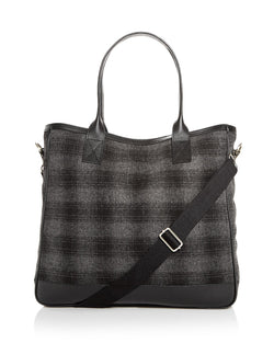 The Men's Store Plaid Wool Tote Gray thumbnail 1