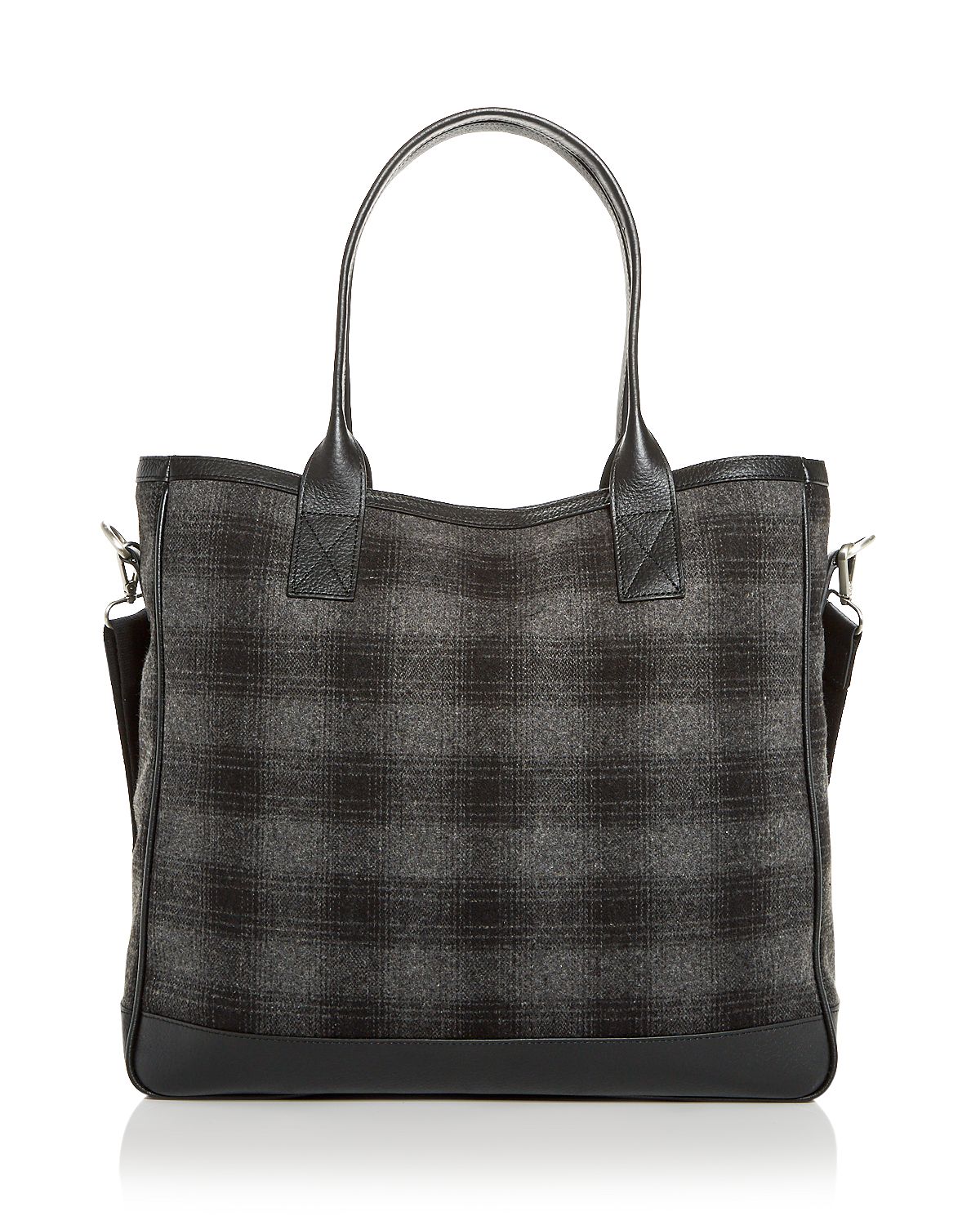 The Men's Store Plaid Wool Tote Gray