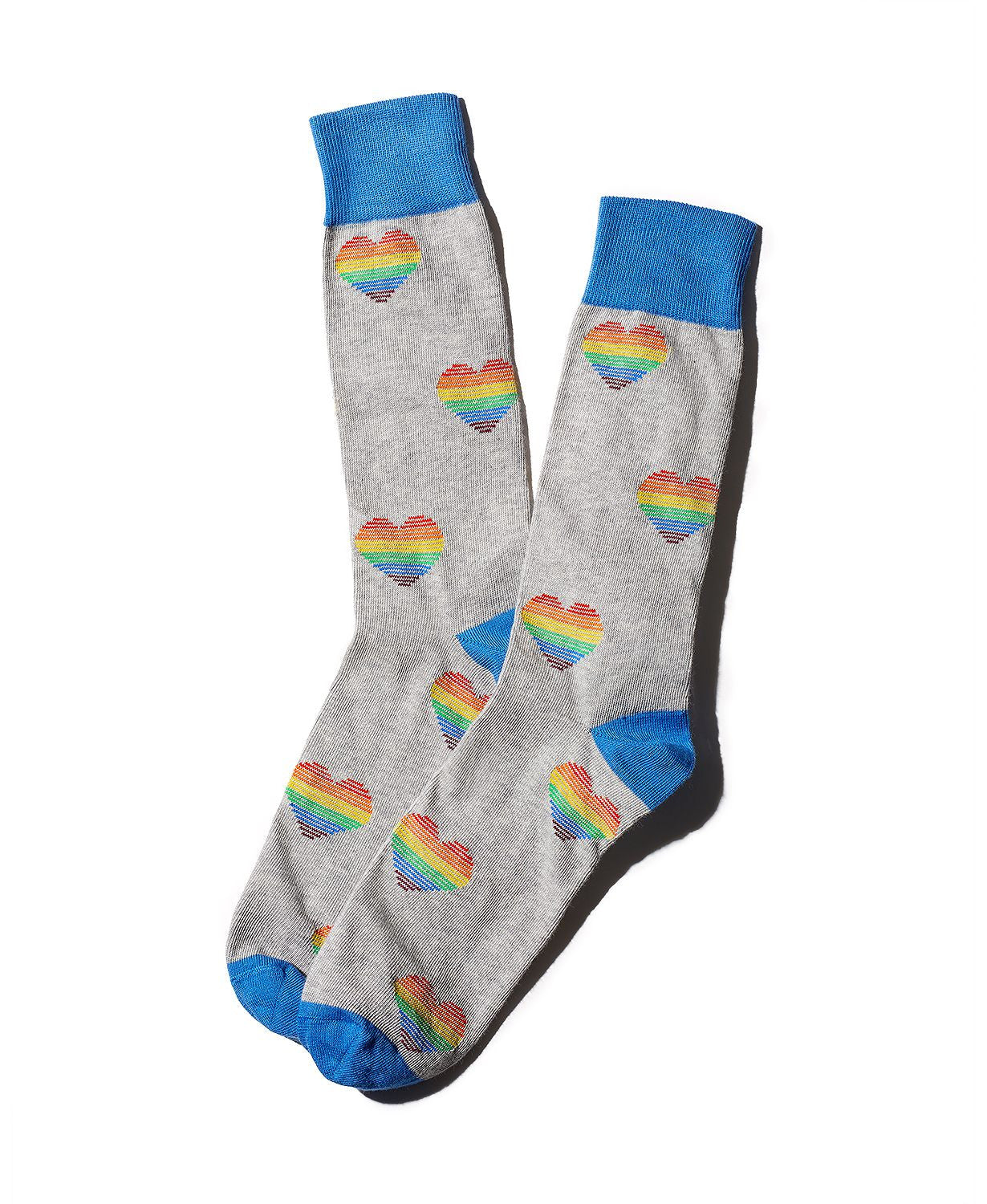 The Men's Store  Pride Rainbow Heart Socks Royal Blue