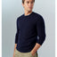 The Men's Store Ribbed Cable-knit Sweater Navy Blue