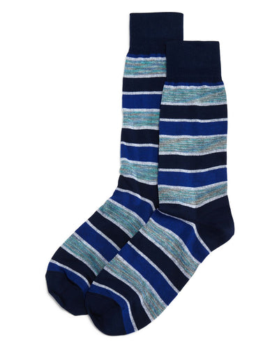 The Men's Store Rugby Stripes Socks Blue Multi
