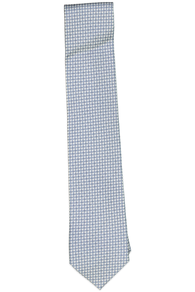 The Men's Store Seasonal Square Neat Silk Classic Tie Light Blue